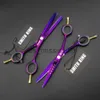 Ciseaux ciseaux de coiffure professionnels de 55 pouces, ciseaux de coupe, ciseaux amincissants, rasoir, peigne amincissant, haute qualité, Violet x0829