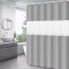 Shower Curtains Pure Color Thick Stitching Shower Curtain Bathroom Curtain Peva Gray Semi-permeable Bath Waterproof Partition Shower Curtain R230829