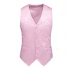 Белая розовая рукавов по жилету мужской однобортный V-образный вырезок.