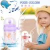 Garrafas de água spray garrafa crianças bebê sippy copos copo de viagem com palha e alça portátil fácil de limpar para livre shippi