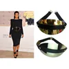 Belts Stylish Brand BLING SHINY WOMEN WAIST WIDE OVAL METAL PLATE MIRROR ELASTIC BELT OBI Silver Gold Bg-044 230829