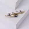 Brooches Female Fashion Simple Ear For Women Luxury Gold Silver Color Alloy Geometry Brooch Safety Pins