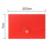 Cadeau cadeau 50pcs en gros coeur d'or bonbons kraft papier perlé petite enveloppe bricolage couverture de carte de voeux colorée scrapbooking 10,5 7 cm