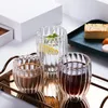 Verres à vin Style japonais rayure Double paroi tasse Bier Koffie tasses à eau Hitteendige transparent Drinkware gobelet