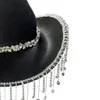 Cappelli a tesa larga Cappelli a secchiello Cappello da cowboy per ragazze con frange glitter Rave Cappello da cowgirl Cappello carino per festa di compleanno Accessori per costumi 230828