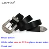 Ceintures LAUWOO dernière dame rétro ceinture Punk 2.8CM personnalisé punk large ceinture 100% cuir de vache ceinture décorative vache en cuir véritable 230829