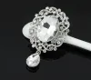 3 -calowy styl vintage krystaliczny Diamante Dangle Water Drop Druhan Brooch Srebrny odcień