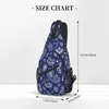 Rugzak Blauwe Bandana Paisley Patroon Crossbody Sling Heren Boheemse Bloemenstijl Borst Schoudertas Voor Reizen Wandelen Dagrugzak