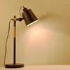 Tafellampen De Studie Bureaulamp Creatieve Nordic Loft Gecontracteerde Persoonlijkheid Amerikaans Leesblok Hout Kunst Slaapkamer