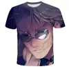 Мужские рубашки T Jujutsu Kaisen Anime 3d Print Summer Over O-образное с коротким рукавом повседневное манга мультфильмы футболка