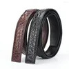 Ceintures Ceinture sans tête véritable crocodile os cuir boucle automatique véritable corps mode hommes 45