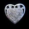 Zilverkleurige kleine bloem goedkope broche helder strass kristal diamante feest prom pins