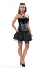 Bustiers Corsés Mujer Burlesque Disfraz de Halloween Plumas Sexy Vestido de corsé gótico Vintage Falda Bustier Overbust Corsé Steampunk