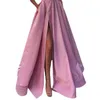 Casual Dresses One Shoulder Dress Sexy Slit With Big Swing Solid Color Long Evening Fashion Women Wedding