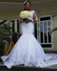 Urban Sexy Dresses Vestidos De novia sirena con cuello redondo manga larga apliques africanos tul cuentas 230828