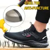 Boots Work Safety Shoes Anti-Smashing Steel Toe Puncture Proof Construction Lightweight Breathable Sneakers shoes Men Women is Light 230829