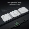 3 in 1 Foldable Fast Wireless Charger for iPhone 15 14/Pro/Max/Plus/13/12 Series for AirPods 3/2 Pro for Apple Watch/iWatch Trip Charger