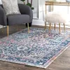 Mattor medaljong Vintage Runner Rug 2 X 6 Blue 230828