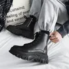 Boots Men Leather Fashion for Waterproof Lace Up Short Ankle Outdoor Platform High Top Motorcycle 230829