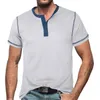 Homens camisetas Mens Hip Masculino Manta Manga Curta Lapela Botão Top Verão Casual Retro Bottom Camisa Grande Grande Alto