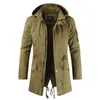 Men's Trench Coats Windbreaker Coat Medium Long Detachable Hat South Korean Fashion Street Wear Designer Luxury Winter Jacket 230828