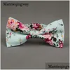 Lenços Mantieqingway Estilo Britânico Vintage Flor Impressão Gravata Noivo Gravata Slim Floral Skinny Bowtie Cravat Drop Del Dh6Oz