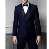 Trajes para hombres Blazers Hombres Blazer Terno Homme Chaqueta Pantalones Chaleco Tres piezas Mantón Solapa Un solo pecho Trajes de boda formales Slim Fit Personalizado 230828