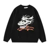 Herentruien Street chic Heren gebreide trui Draak Grafische trui Hip Hop Pullover Losse Harajuku trui Zacht Y2K Unisex kleding 230828