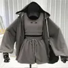 Women's Tracksuits 1 Set Simple Sports Jacket With Hat Polyester Women Hoodie Three Pieces Coat Drawstring Shorts Vest