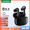 UGREEN HiTune T3 ANC sans fil TWS Bluetooth 5.2 écouteurs casque suppression active du bruit micros intra-auriculaires écouteurs de téléphone mains libres HKD230828