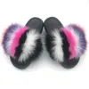 Slippers Fur Slides For Women Fluffy House Slippers Flip Flops Women Shoes Wholesale Big Size 44 45 Luxury Real Fur Platform Slippers 230829