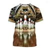 Men's T Shirts Summer Fun Bowling Games Graphic For Men Hip Hop Street Style Short Sleeve Personality Printed O-neck Tees