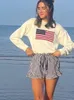 Высококачественный свитер-поло, женский свитер Y2K, женский зимний винтажный женский роскошный вязаный свитер с флагом США, Эстетический пуловер с длинными рукавами 230831
