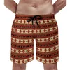 Men's Shorts Tribal Print Board Orange Mandala Hawaii Short Pants Men Design Sports Surf Quick Dry Swim Trunks Birthday Present