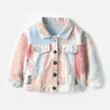 Jackets 2023 Spring Autumn Korean Children's Lapel Long Sleeve Denim Jacket Top Fashion Girls Coat Windbreaker Casual Tunic