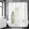 Shower Curtains Flowers Zen Stone Shower Curtain Sets with Non-Slip Rugs Cover and Bath Mat Waterproof Bathroom Curtains Home Decor R230830