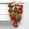 Decoratieve Bloemen Kerstkrans Voor Voordeur Rode Kerst Huis Ornament Slinger Hangende Decoratie Jaar Decor