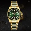 Relojes de pulsera Hombres de gama alta Hetian Jade Relojes mecánicos automáticos Calendario súper luminoso Joyería impermeable Agua Fantasma 5ATM