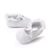 First Walkers 2023 Baby Lace Shoes Girls Baptism Born Walker Floral Crib Mary Jane Princess Soft Sole Bowknot Casual Flat Shoe