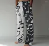 Pantalones De Hombre Moda Pierna Recta Impreso En 3D Diseño De Cordón Elástico Bolsillo Delantero Gráficos Diarios Informales
