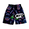 Pantaloncini da uomo Hey Bear Sensory 3D Print Board Trunks Estate Casual Quick Dry Beach Uomo Hip Hop Pantaloni corti Pantaloni Bottoms