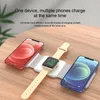 3 I 1 Foldbar Fast Wireless Charger för iPhone 15 14/Pro/Max/Plus/13/12 Series för AirPods 3/2 Pro för Apple Watch/IWatch Trip Charger