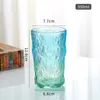 Uttrycka! 350 ml Glacier Glass Ins Design Simple Glass Water Bottle Dazzling Transparent Glass Tumblers Suit for Beverage Beer Juice Drink Cups LG08