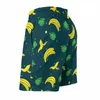 Short de plage imprimé banane pour hommes, joli maillot de plage, feuilles vertes, séchage rapide, sport, Fitness, grande taille, pantalon court