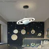 أضواء قلادة جديدة للأطفال كوكب غرفة نوم معلقة مصباح الأطفال متجر دخن مدرسة القمر الثريات LED HOME HKD230829