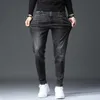 Mens Slim-Fit Jeans Stretch Denim Pants Black Jeans Högkvalitativa trendiga tillfälliga jeans Stylish Jeans Pants Men HKD230829