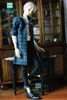 Acessórios de boneca roupas para boneca caber 65-72cm DK SD17 POPO68 BJD tio preto xadrez moda casual camisa xadrez calças jeans cardigan 230829