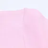 Maglioni da donna Patchwork estivo Sottili bottoni glitterati Pullover corto lavorato a maglia Moda donna Casual O-Collo Manica Maglione rosa da donna