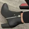 Ziptotal Bottes kadın ayak bileği boot rahat yüksek topuk pompalar bayan savaş patik parti elbise ayakkabı yan zip blok topuklu lüks tasarım