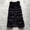 Women's Fur Lisa Colly 90CM Sleeveless Faux Vest Coat Winter Thick Warm Long Outwear